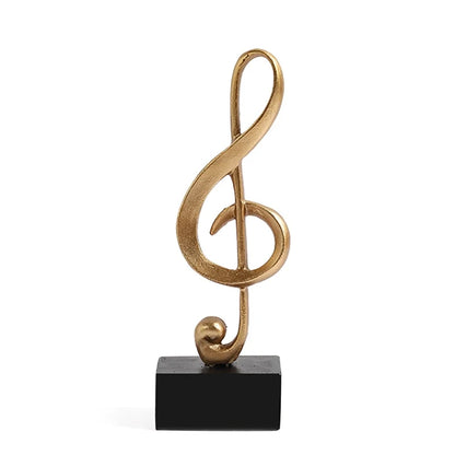 Figurine Decorative Art Statuette Golden Musical Note Handicraft