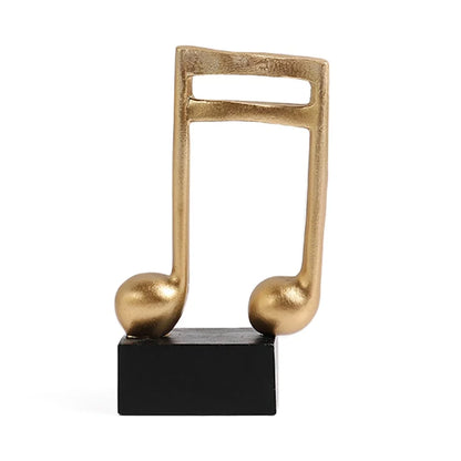 Figurine Decorative Art Statuette Golden Musical Note Handicraft