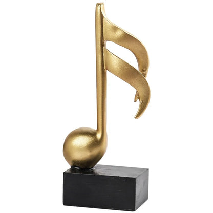 Figurine Decorative Art Statuette Golden Musical Note Handicraft