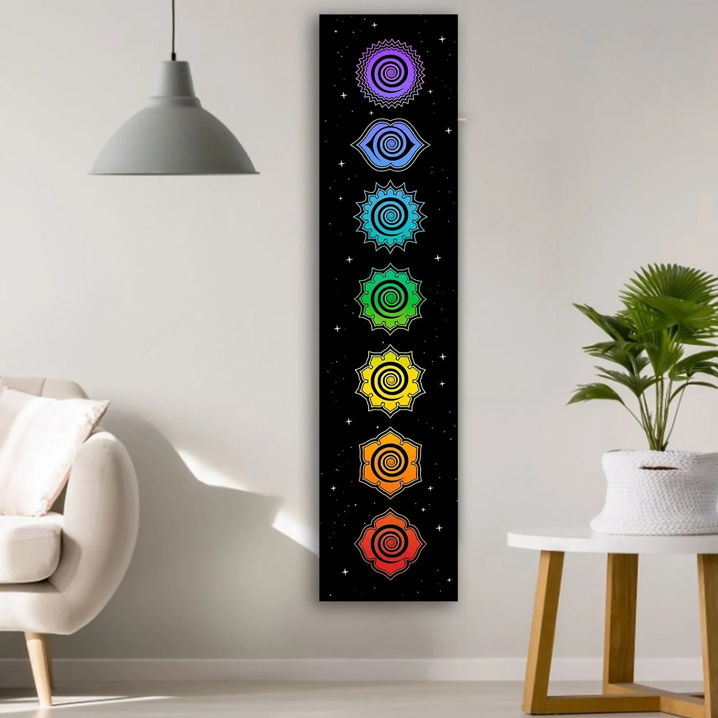 Rainbow Chakras Tapestry Buddhism Yoga Cosmic Energy Centers