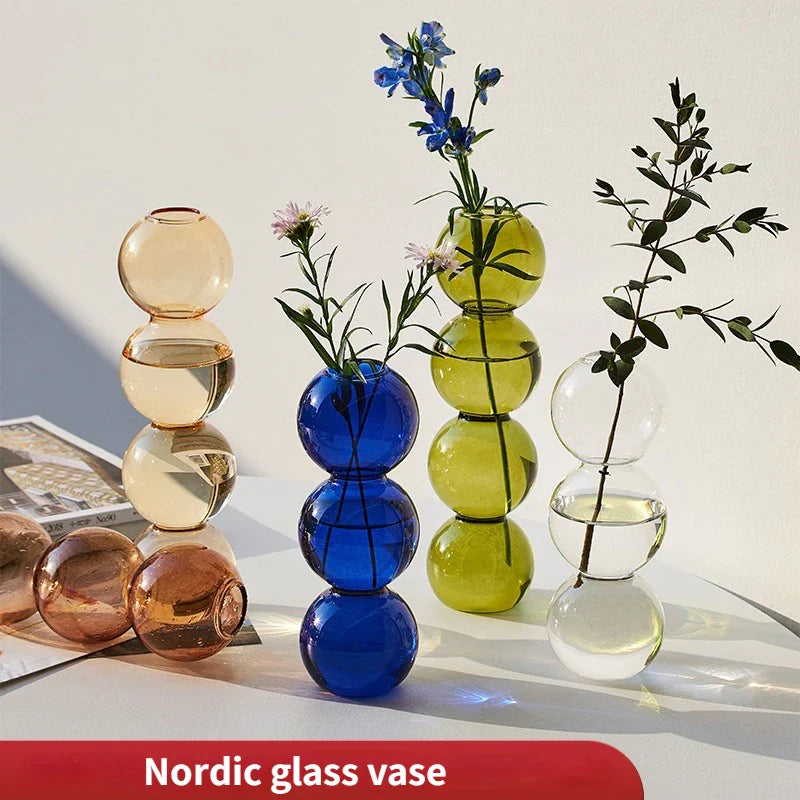 Nordic Glass Vase Home Decor Living Room Decoration