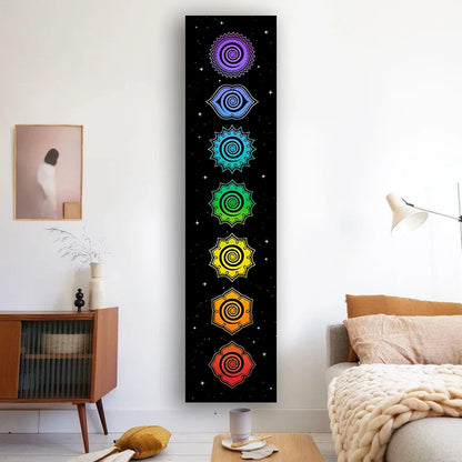 Rainbow Chakras Tapestry Buddhism Yoga Cosmic Energy Centers